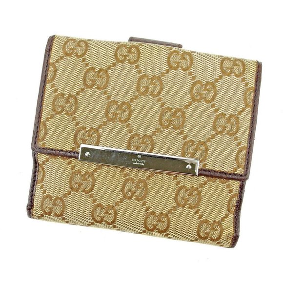 Gucci Wallet Purse G logos Beige Brown Woman unisex Authentic Used T5376 - Picture 1 of 7